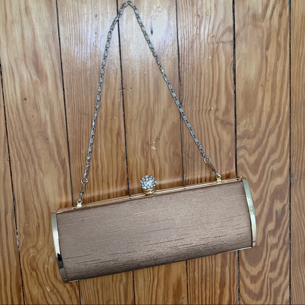 Fabric Dressy Clutch Evening Bag With Chain Straps